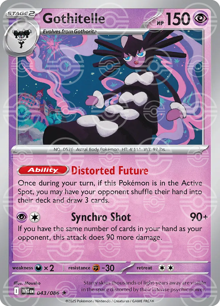 WHT - White Flare - 043/086 - Gothitelle (Poké Ball Holo)