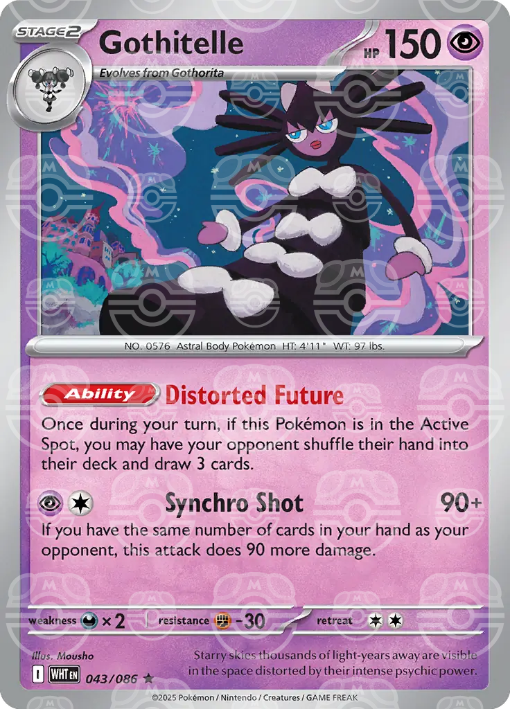 WHT - White Flare - 043/086 - Gothitelle (Master Ball Holo)