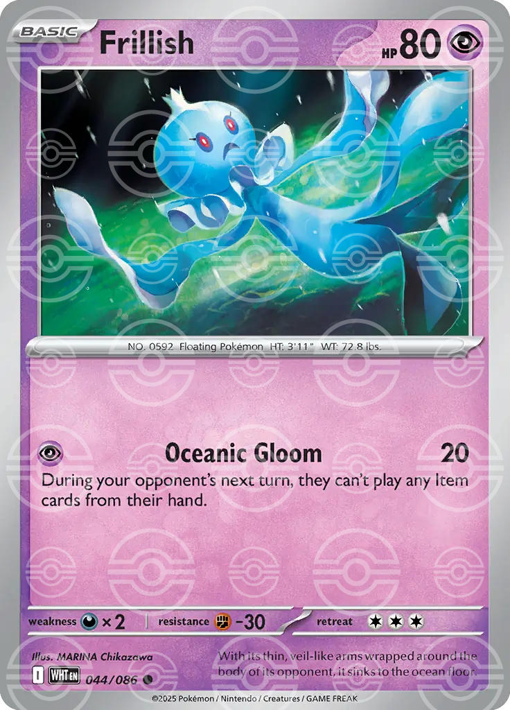 WHT - White Flare - 044/086 - Frillish (Poké Ball Holo)
