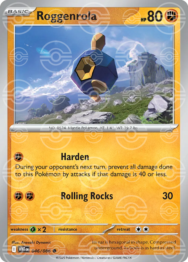 WHT - White Flare - 046/086 - Roggenrola (Poké Ball Holo)