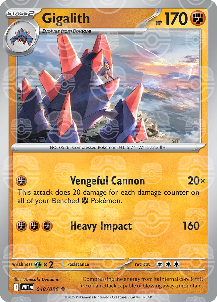 WHT - White Flare - 048/086 - Gigalith (Master Ball Holo)