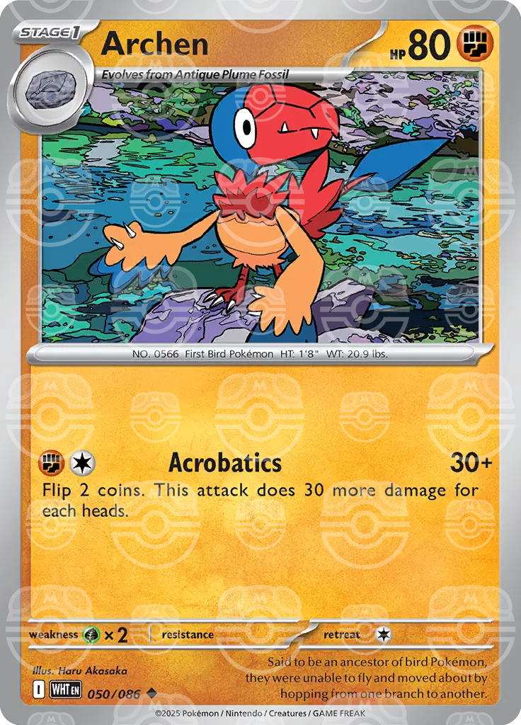 WHT - White Flare - 050/086 - Archen (Master Ball Holo)