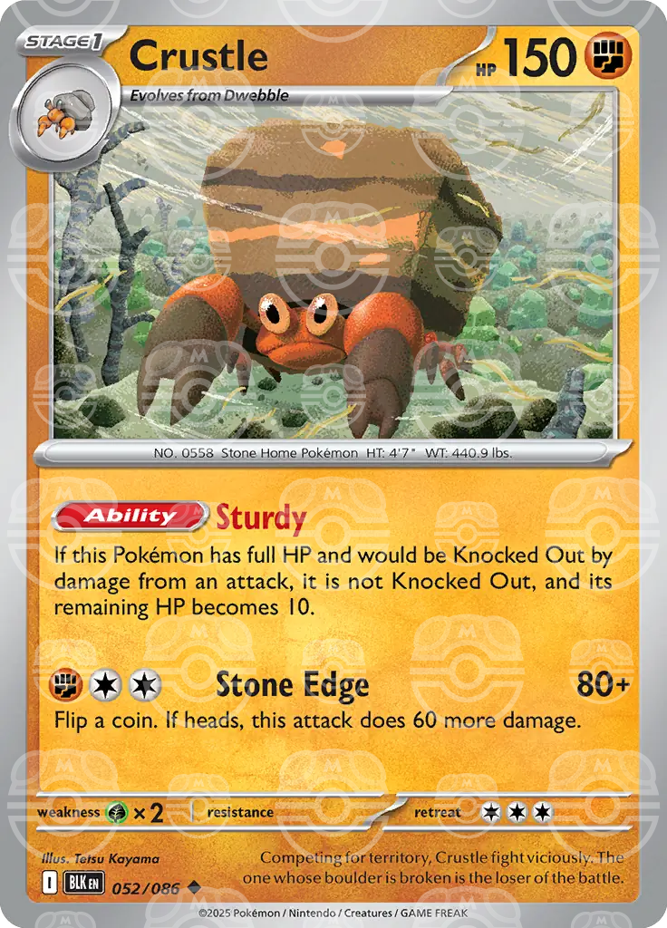 BLK - Black Bolt - 052/086 - Crustle (Master Ball Holo)