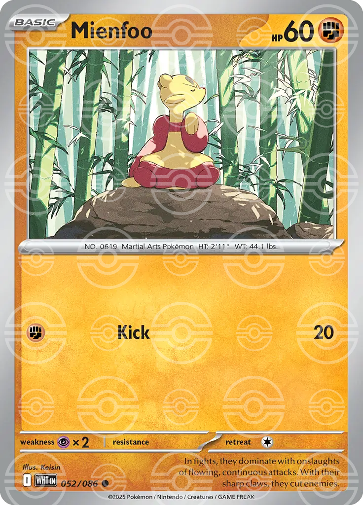 WHT - White Flare - 052/086 - Mienfoo (Poké Ball Holo)