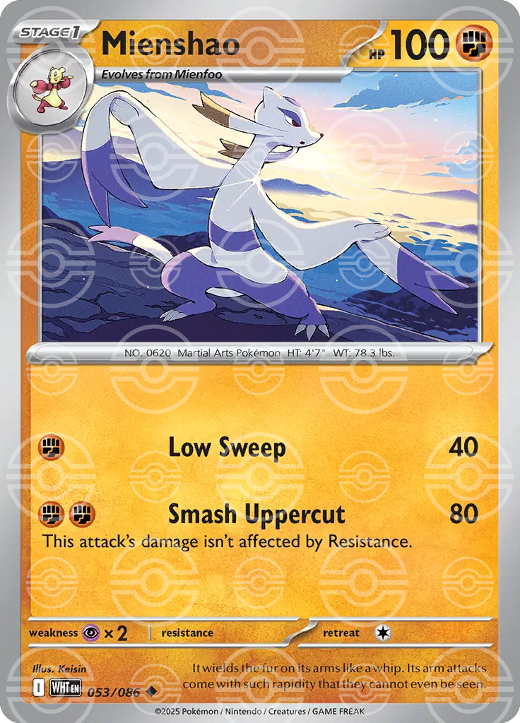WHT - White Flare - 053/086 - Mienshao (Poké Ball Holo)