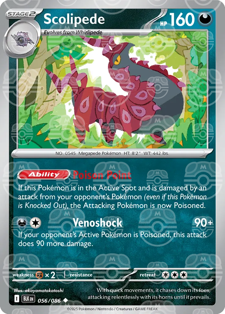 BLK - Black Bolt - 056/086 - Scolipede (Master Ball Holo)