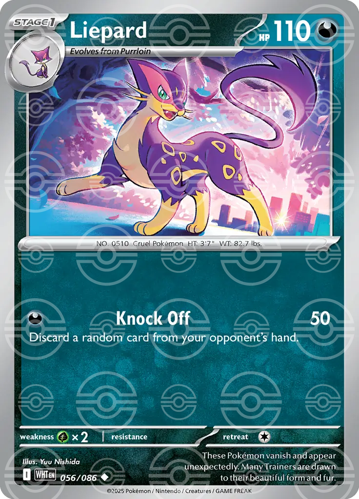 WHT - White Flare - 056/086 - Liepard (Poké Ball Holo)