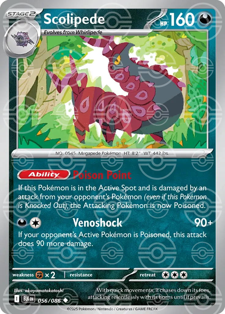 BLK - Black Bolt - 056/086 - Scolipede (Poké Ball Holo)