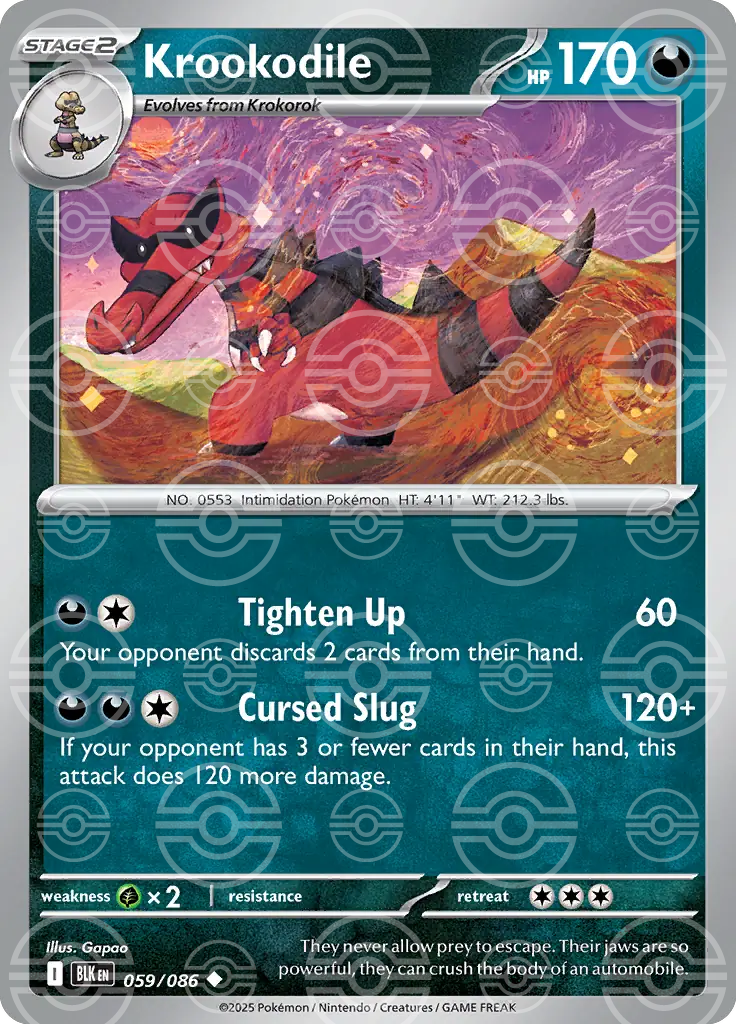 BLK - Black Bolt - 059/086 - Krookodile (Poké Ball Holo)