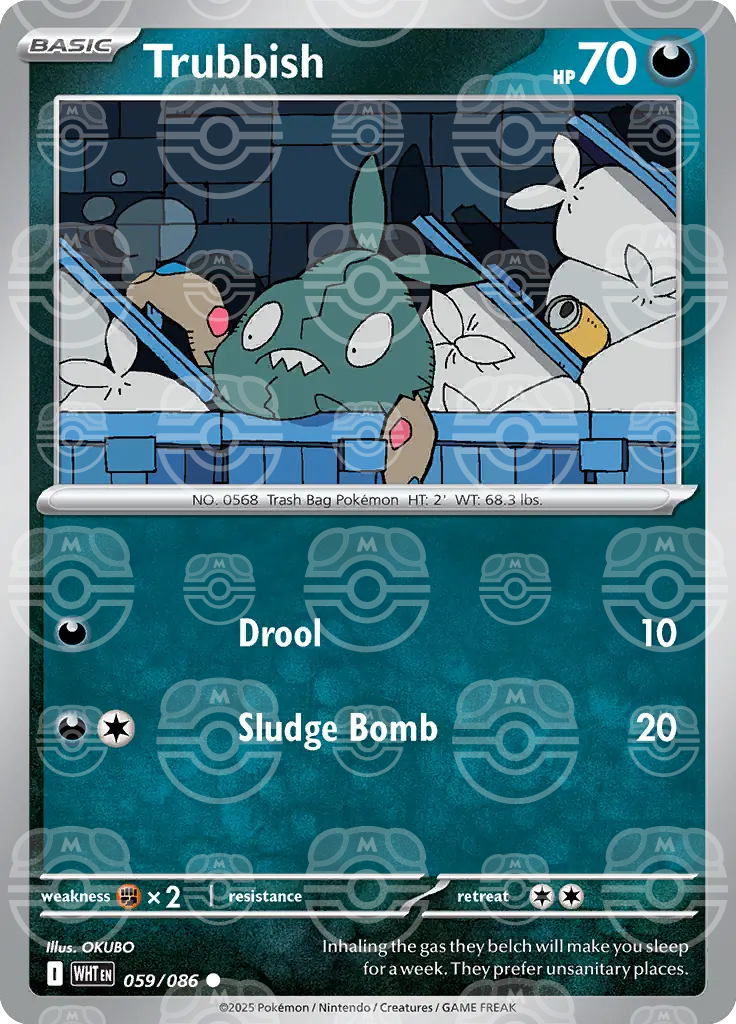 WHT - White Flare - 059/086 - Trubbish (Master Ball Holo)