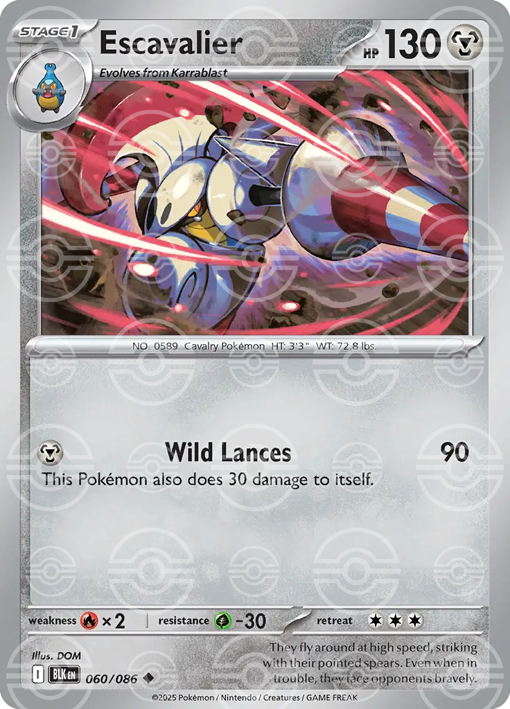 BLK - Black Bolt - 060/086 - Escavalier (Poké Ball Holo)