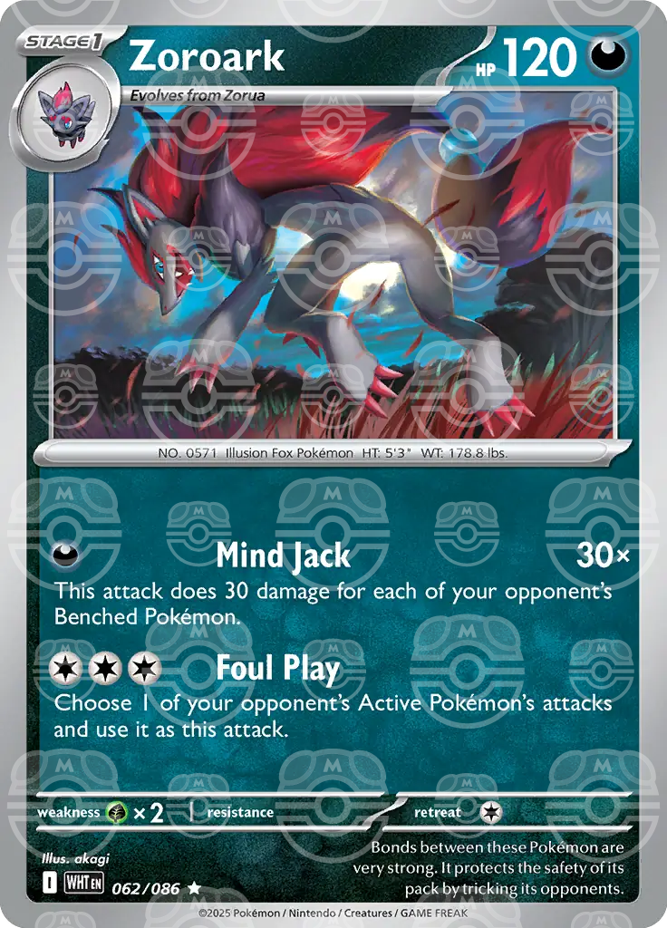 WHT - White Flare - 062/086 - Zoroark (Master Ball Holo)