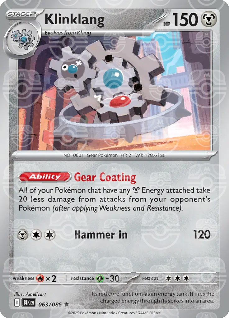 BLK - Black Bolt - 063/086 - Klinklang (Master Ball Holo)