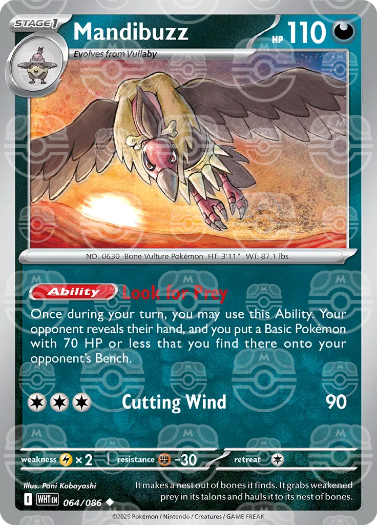 WHT - White Flare - 064/086 - Mandibuzz (Master Ball Holo)