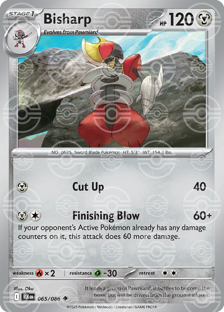 BLK - Black Bolt - 065/086 - Bisharp (Poké Ball Holo)