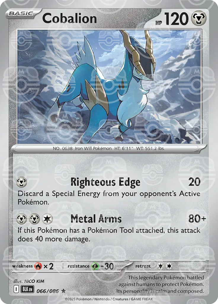 BLK - Black Bolt - 066/086 - Cobalion (Master Ball Holo)