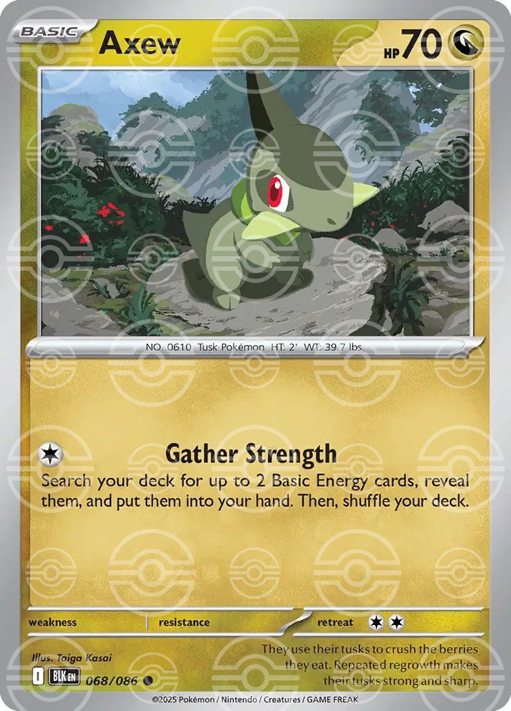 BLK - Black Bolt - 068/086 - Axew (Poké Ball Holo)