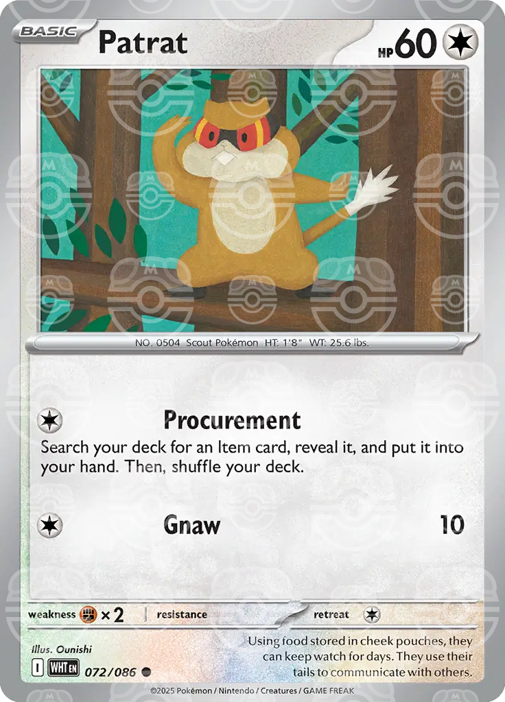 WHT - White Flare - 072/086 - Patrat (Master Ball Holo)