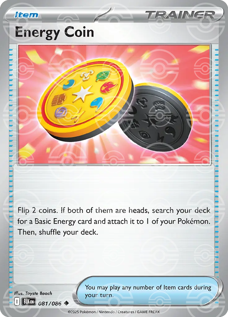 BLK - Black Bolt - 081/086 - Energy Coin (Poké Ball Holo)