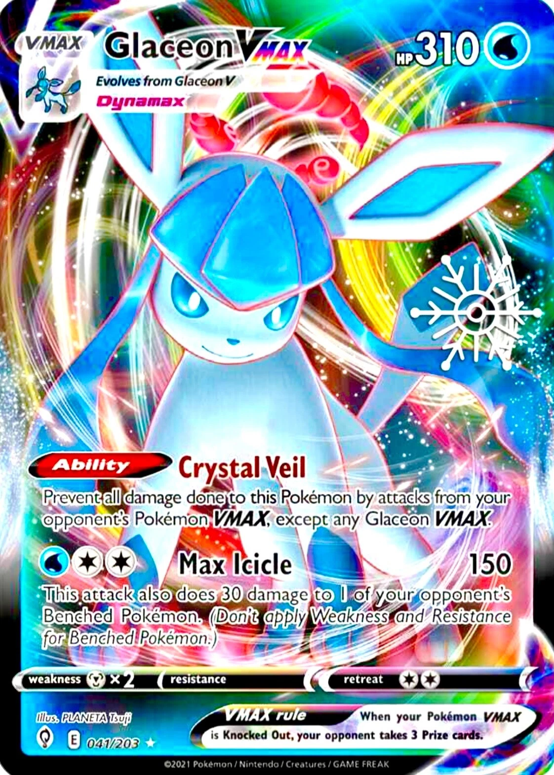 Evolving Skies - 041/203 - Glaceon VMAX (Holiday Calendar)