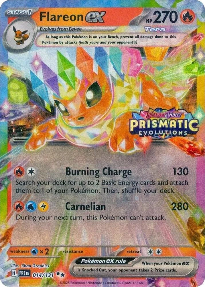 Prismatic Evolutions - 014/131 - Flareon ex (Stamped)