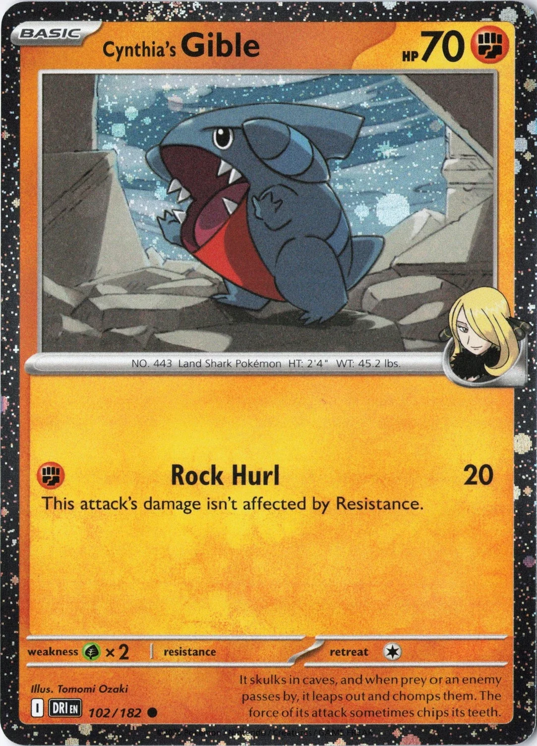 Destined Rivals - 102/182 - Cynthia's Gible (Cosmos Holo)