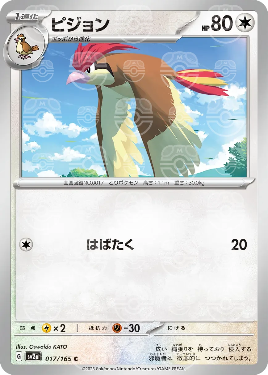 151 - 017/165 - Pidgeotto (Master Ball Holo) (japońska)