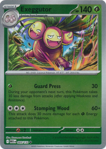 Karta Pokémon – Mega Evolution – 005/132 – Exeggutor (Reverse Holo)