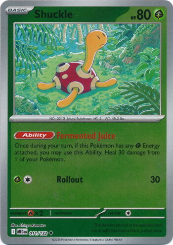 Karta Pokémon – Mega Evolution – 011/132 – Shuckle (Reverse Holo)