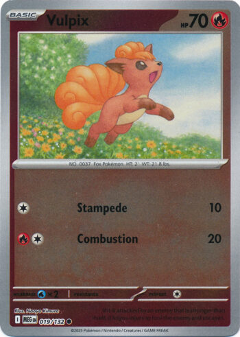 Karta Pokémon – Mega Evolution – 019/132 – Vulpix (Reverse Holo)