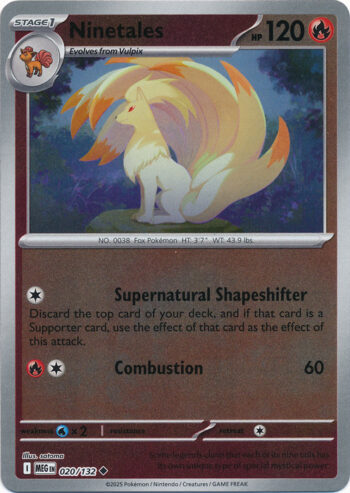 Karta Pokémon – Mega Evolution – 020/132 – Ninetales (Reverse Holo)