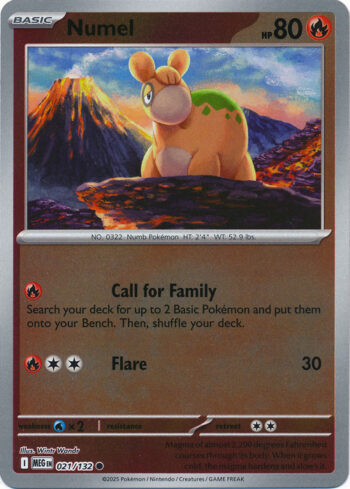 Karta Pokémon – Mega Evolution – 021/132 – Numel (Reverse Holo)