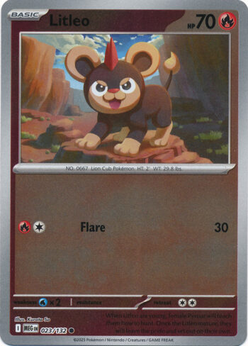 Karta Pokémon – Mega Evolution – 023/132 – Litleo (Reverse Holo)