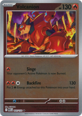 Karta Pokémon – Mega Evolution – 025/132 – Volcanion (Reverse Holo)