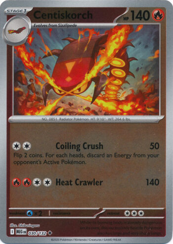 Karta Pokémon – Mega Evolution – 030/132 – Centiskorch (Reverse Holo)
