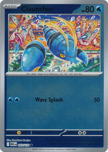 Karta Pokémon – Mega Evolution – 037/132 – Clauncher (Reverse Holo)