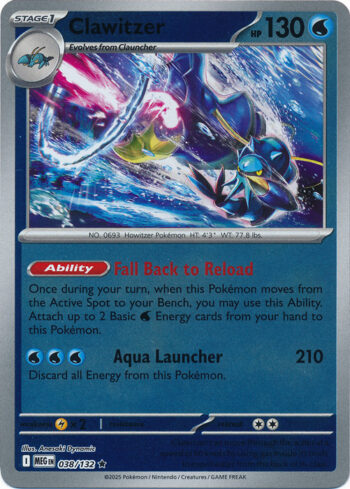 Karta Pokémon – Mega Evolution – 038/132 – Clawitzer (Reverse Holo)