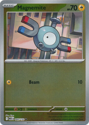 Karta Pokémon – Mega Evolution – 045/132 – Magnemite (Reverse Holo)