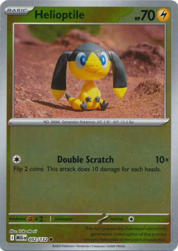 Karta Pokémon – Mega Evolution – 052/132 – Helioptile (Reverse Holo)