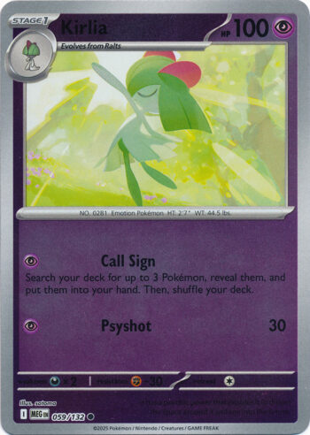 Karta Pokémon – Mega Evolution – 059/132 – Kirlia (Reverse Holo)