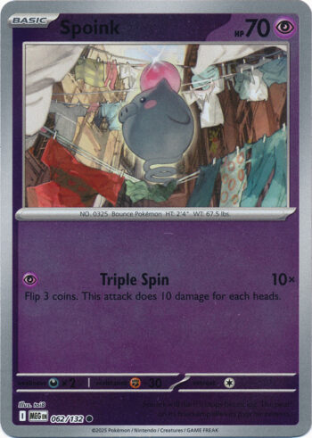 Karta Pokémon – Mega Evolution – 062/132 – Spoink (Reverse Holo)