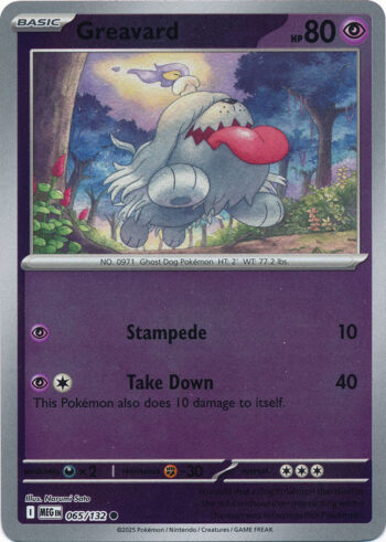 Karta Pokémon – Mega Evolution – 065/132 – Greavard (Reverse Holo)
