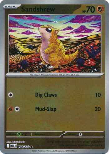 Karta Pokémon – Mega Evolution – 068/132 – Sandshrew (Reverse Holo)