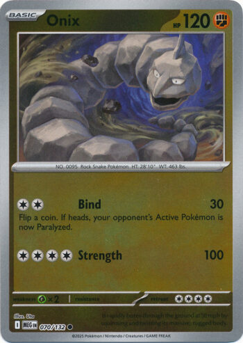 Karta Pokémon – Mega Evolution – 070/132 – Onix (Reverse Holo)