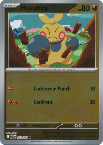 Karta Pokémon – Mega Evolution – 072/132 – Makuhita (Reverse Holo)