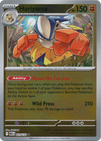Karta Pokémon – Mega Evolution – 073/132 – Hariyama (Reverse Holo)