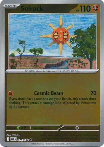 Karta Pokémon – Mega Evolution – 075/132 – Solrock (Reverse Holo)
