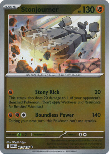 Karta Pokémon – Mega Evolution – 081/132 – Stonjourner (Reverse Holo)