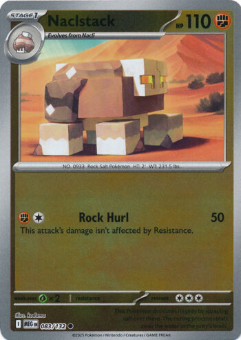 Karta Pokémon – Mega Evolution – 083/132 – Naclstack (Reverse Holo)