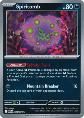 Karta Pokémon – Mega Evolution – 087/132 – Spiritomb (Reverse Holo)